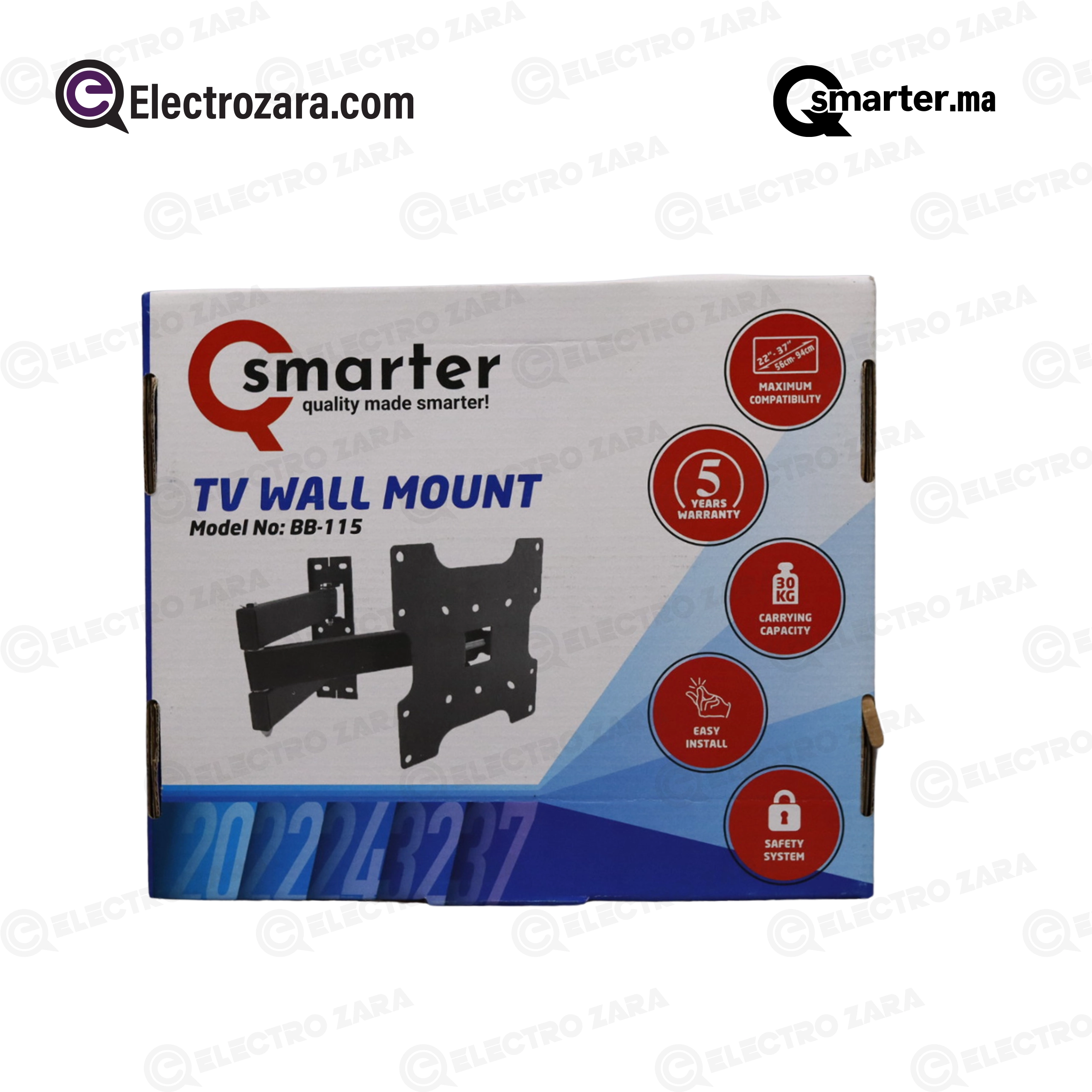 Qsmarter BB-115 Support articulé slim 22" à 37" – Image 2